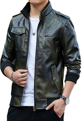 Men's Stylish Leather Jacket with Practical Pockets Mune Fashion