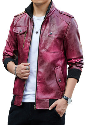 Men's Stylish Leather Jacket with Practical Pockets Mune Fashion