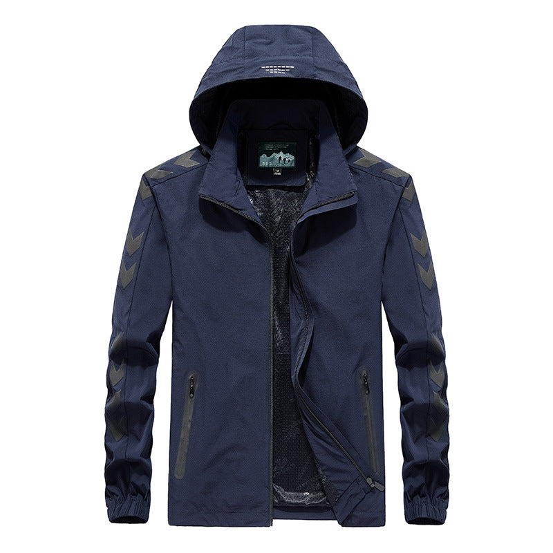 Men's Performance Softshell Jacket with Hood, Sealed Zippers and Reflective Sleeve Inserts Mune Fashion