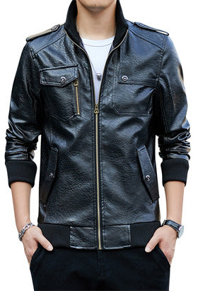 Men's Stylish Leather Jacket with Practical Pockets Mune Fashion