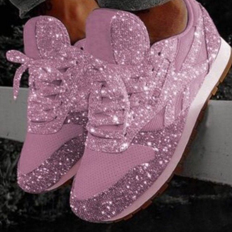 Women Rhinestone-Studded Retro Sneakers with Cushioned Sole Mune Fashion