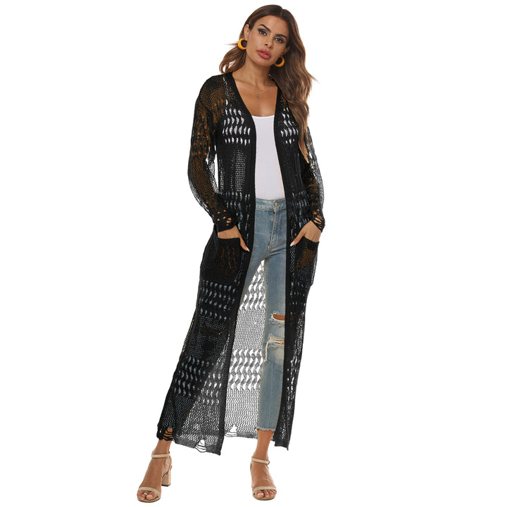 Women's airy knitted coat with openwork design Mune Fashion