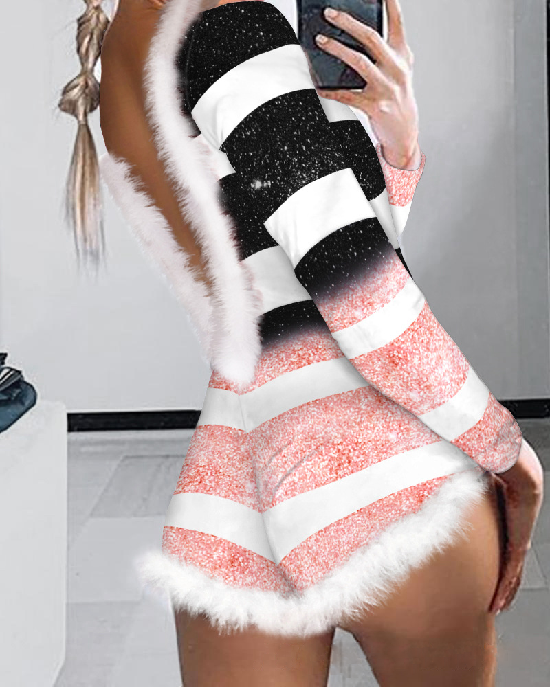Mune | Christmas Floral Sexy Body Tight Jumpsuit Shorts
