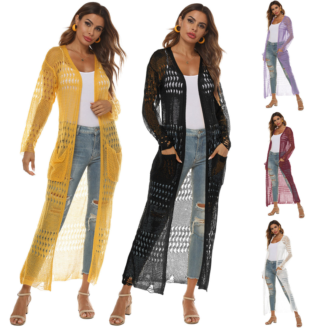 Women's airy knitted coat with openwork design Mune Fashion