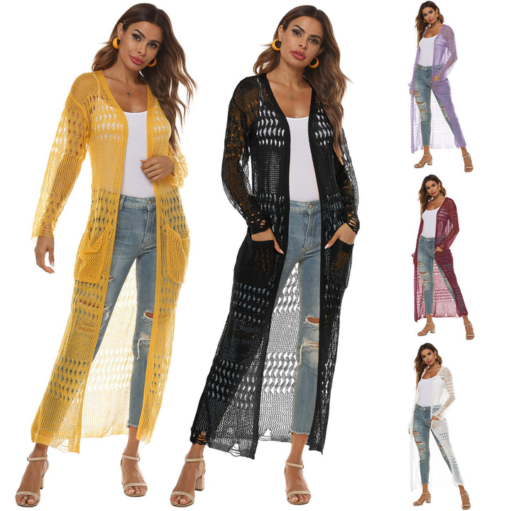 Women's airy knitted coat with openwork design Mune Fashion