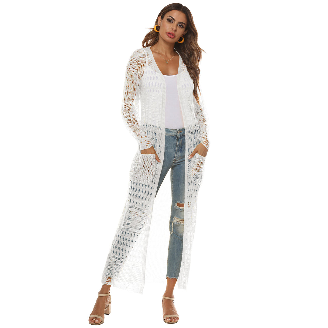 Women's airy knitted coat with openwork design Mune Fashion