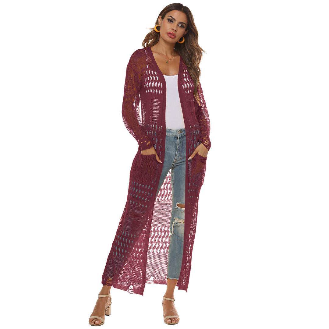 Women's airy knitted coat with openwork design Mune Fashion