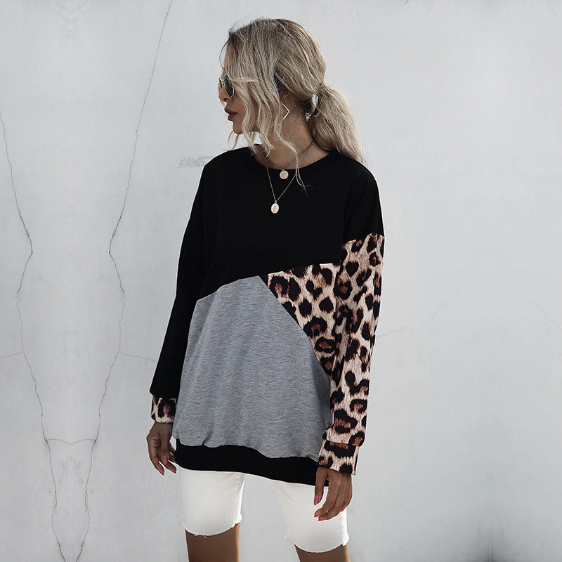 Women Oversize Colorblock Sweatshirt with Leo Sleeves and Round Neck Mune Fashion