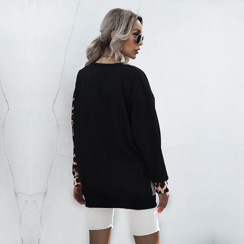 Women Oversize Colorblock Sweatshirt with Leo Sleeves and Round Neck Mune Fashion