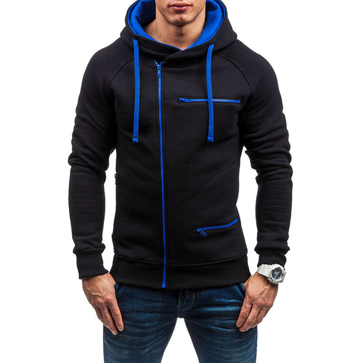 Men's hooded jacket with asymmetrical zipper and multiple zippered pockets Mune Fashion