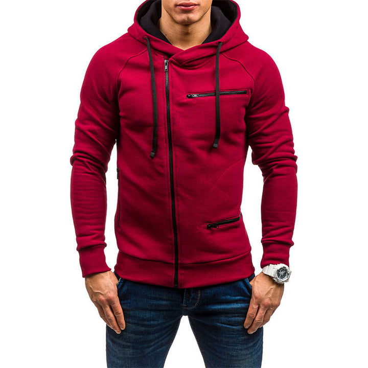 Men's hooded jacket with asymmetrical zipper and multiple zippered pockets Mune Fashion