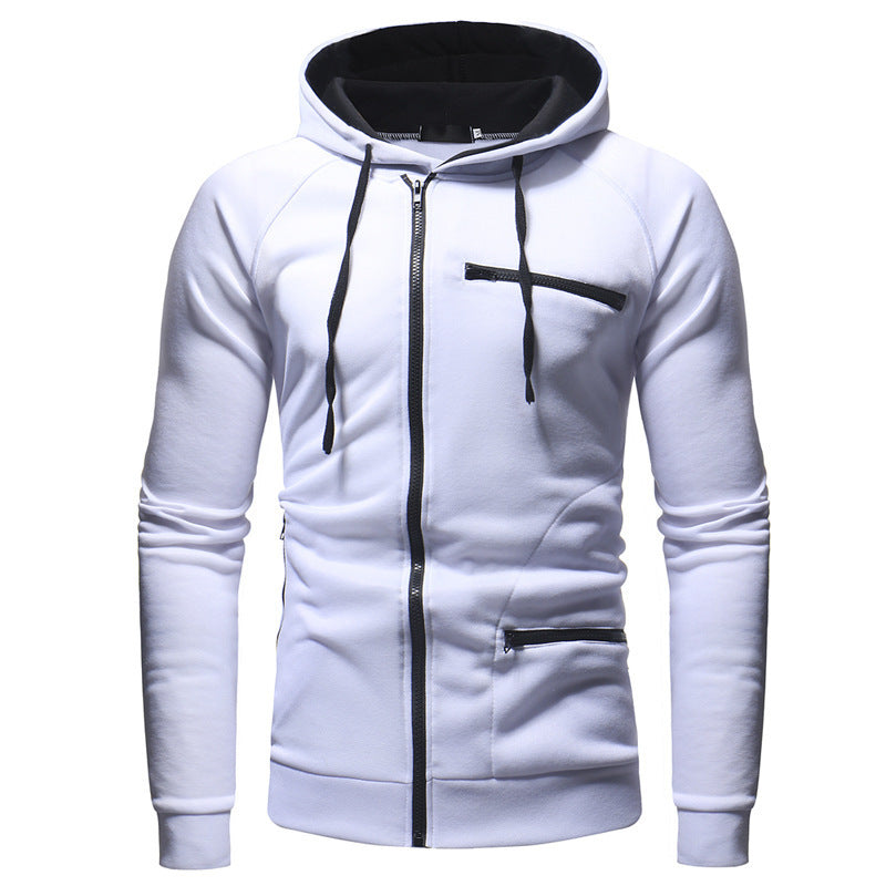 Men's hooded jacket with asymmetrical zipper and multiple zippered pockets Mune Fashion