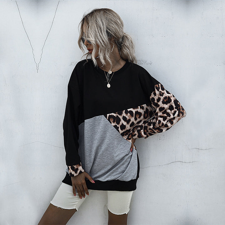 Women Oversize Colorblock Sweatshirt with Leo Sleeves and Round Neck Mune Fashion