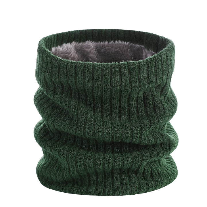 Fleece-lined knitted neck warmer for men and women