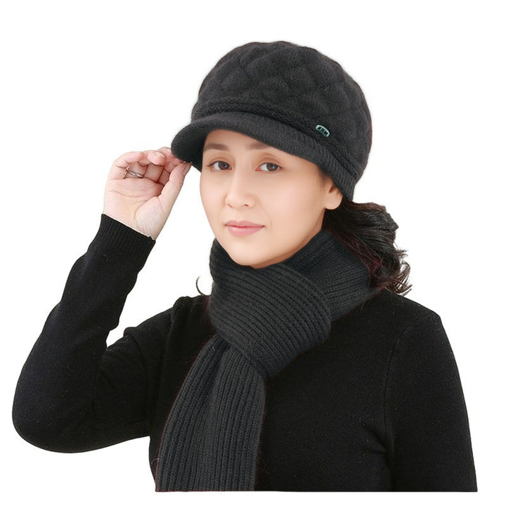 Winter Set: Knitted beret and scarf for women