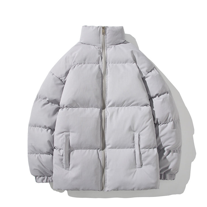 Unisex quilted jacket, padded, stand-up collar, loose fit