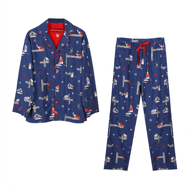 Men's house suit, lined, double-sided napped