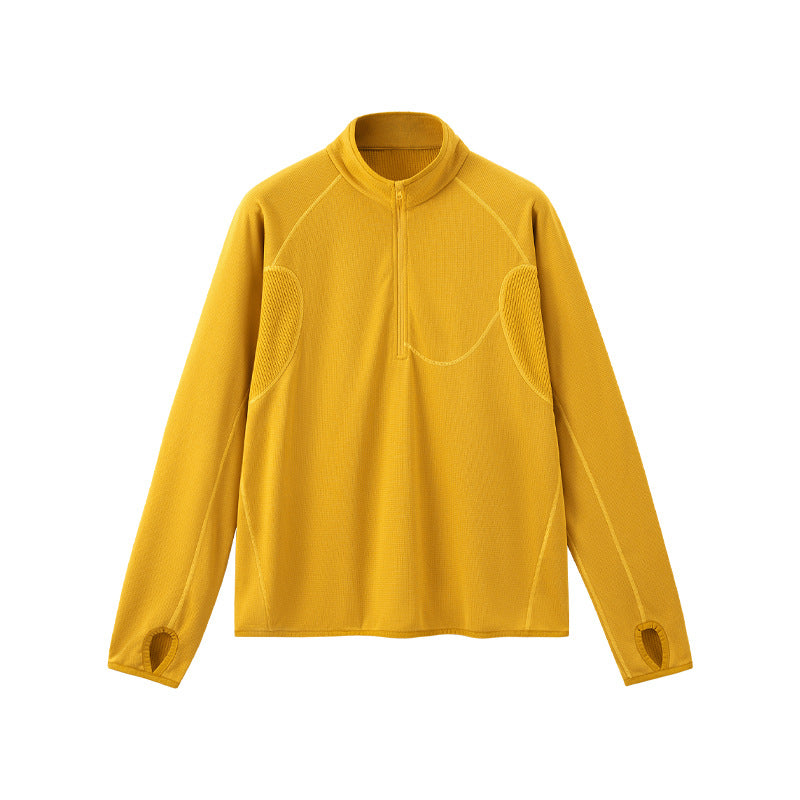 Light men's sweatshirt with half zipper