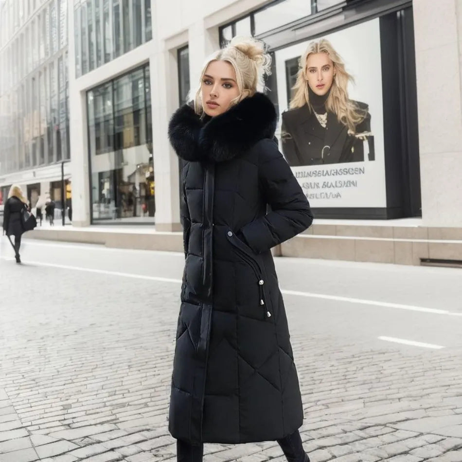 Mune | Long Winter Coat with Fur Hood