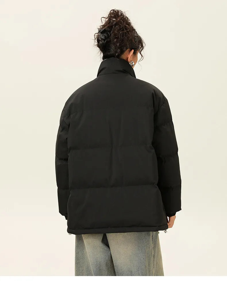 Mune | Loose Jacket with Stand-Up Collar Made Of Thick Warm Cotton Fabric