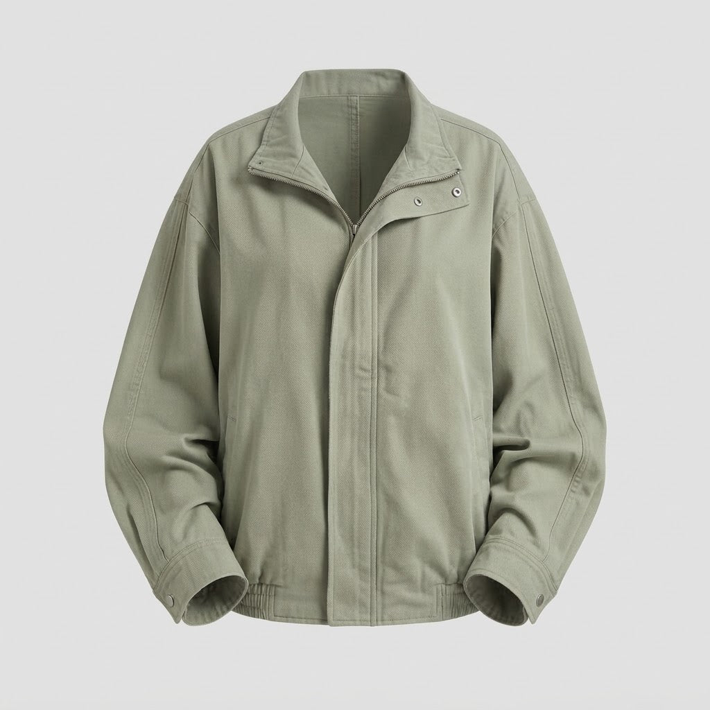 Women’s relaxed fit utility transitional jacket with zipper and stand-up collar Mune Fashion