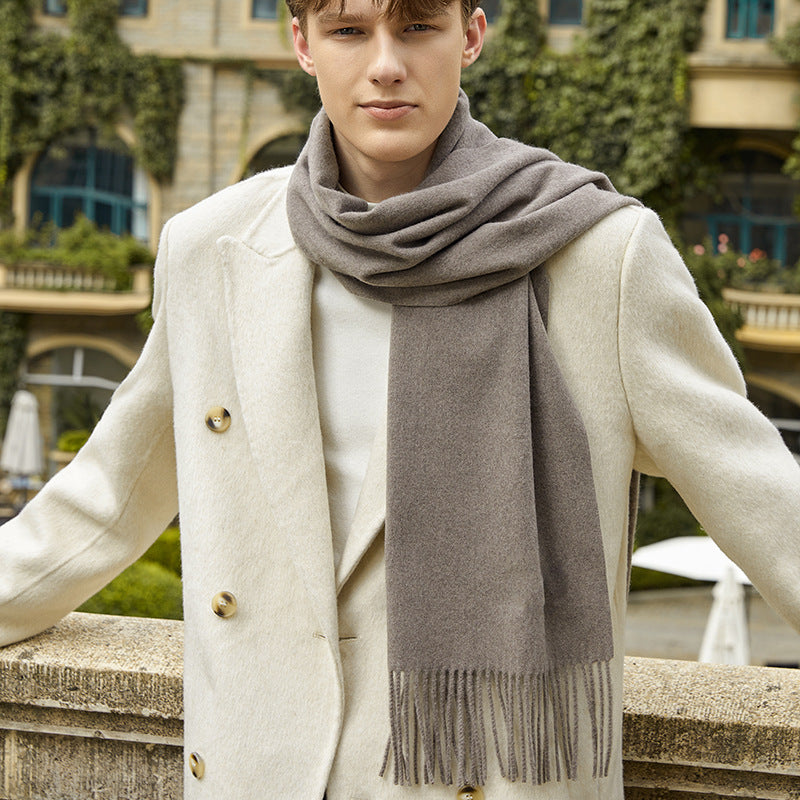 Solid color wool scarf for women and men