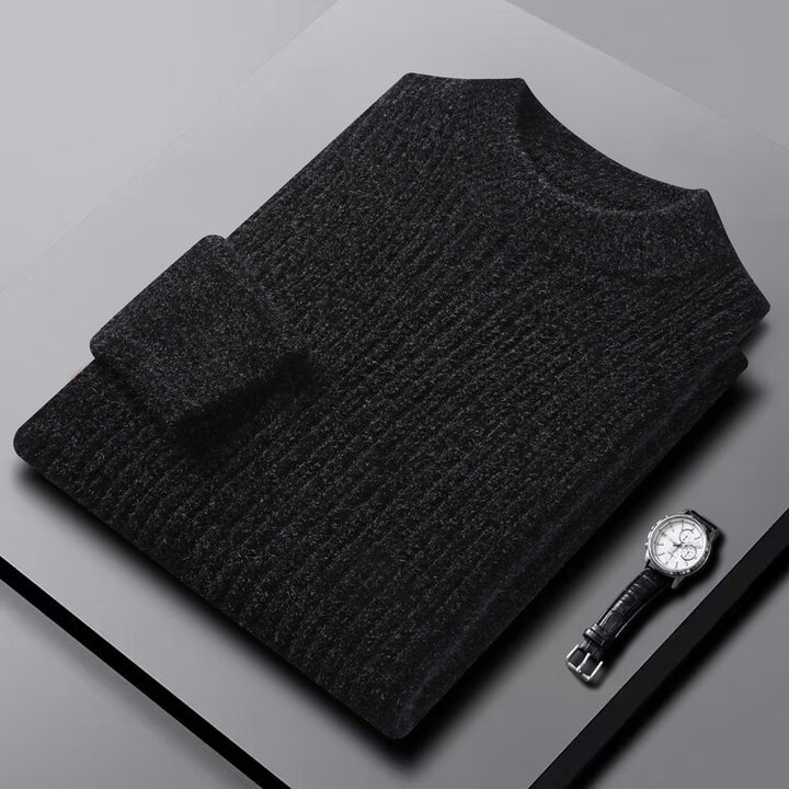 Men's Chenille Pullover with High Collar