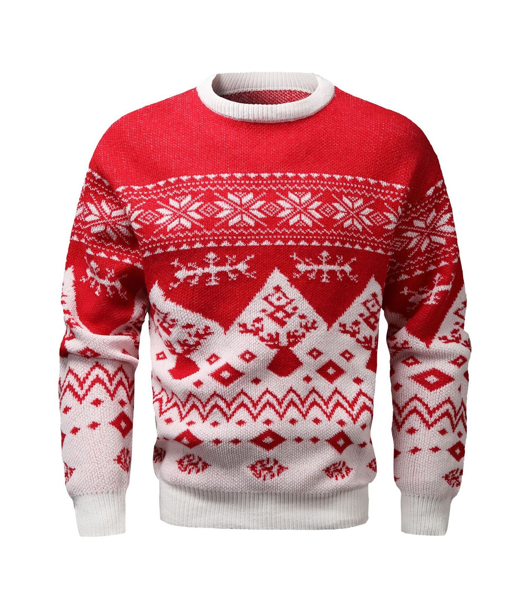 Jacquard knit pullover for couples