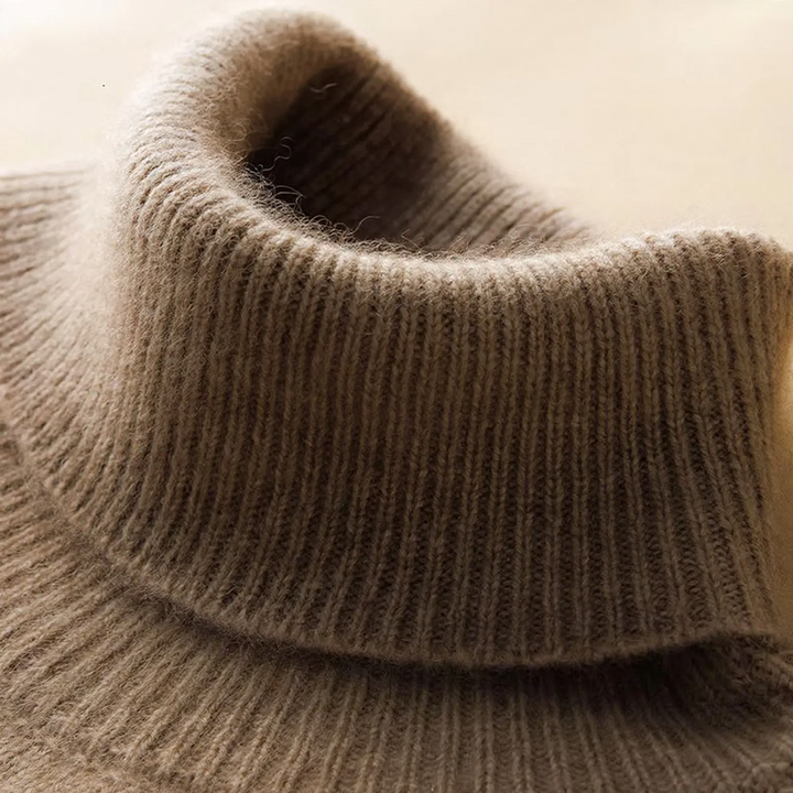 Women Cashmere Sweater with Roll Neck