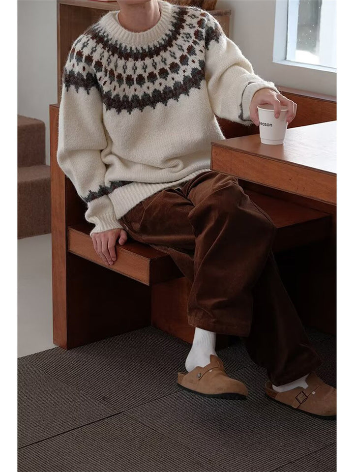 Fair Isle Knit Sweater, Vintage Style, Unisex