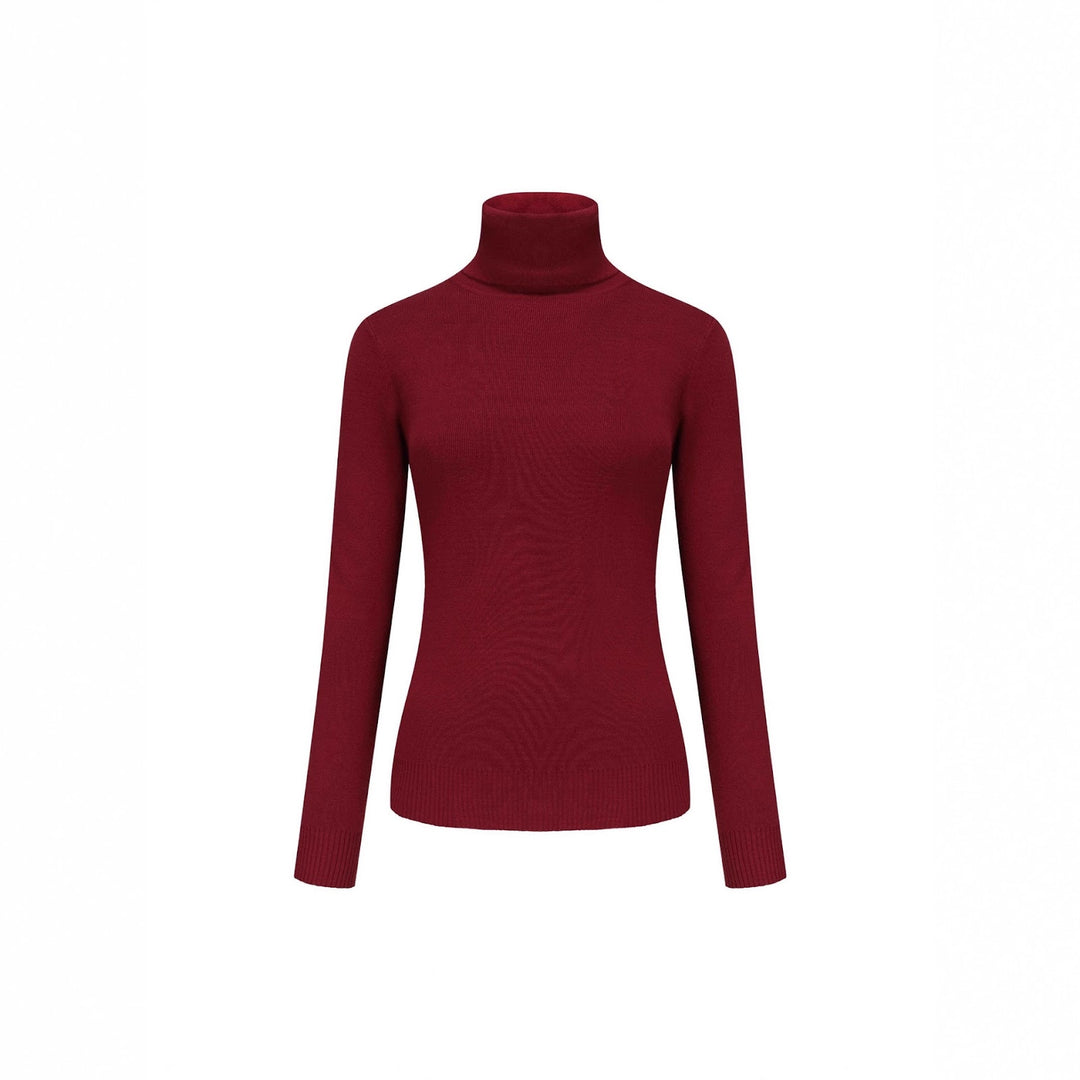 Women's turtleneck sweater, knitted, solid color