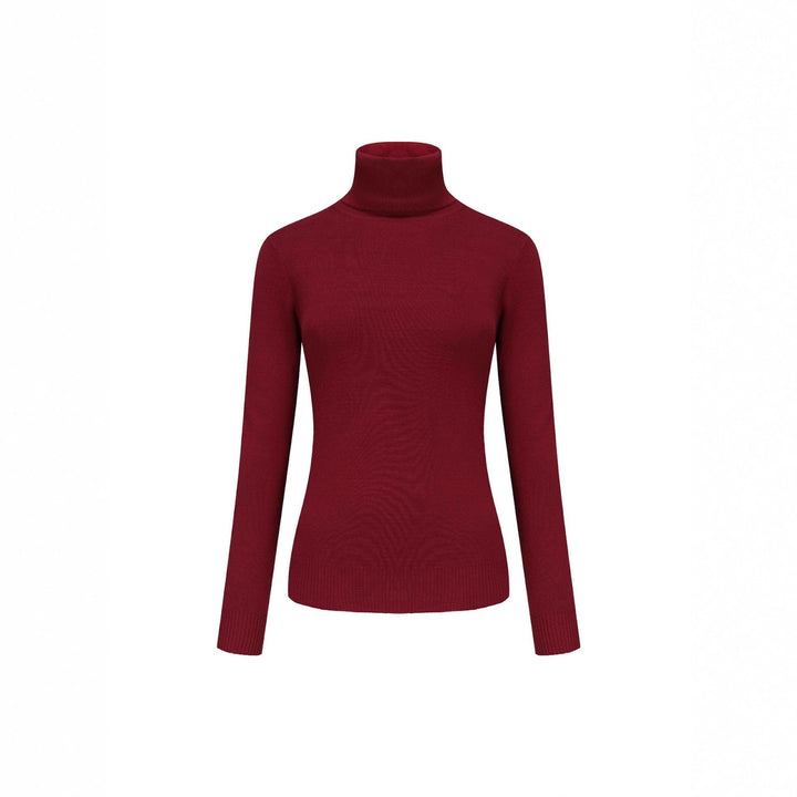 Women's turtleneck sweater, knitted, solid color