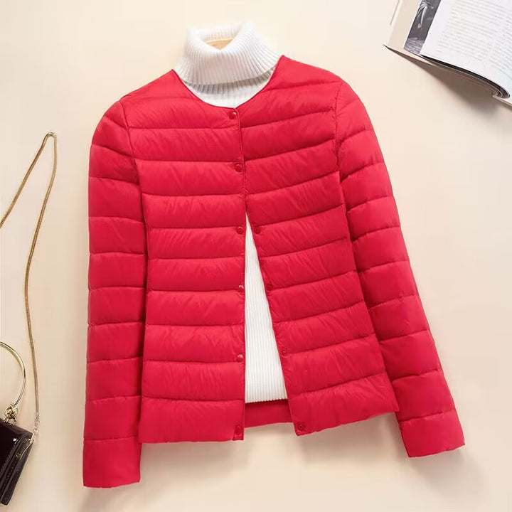 Lightweight, compressible down jacket for women