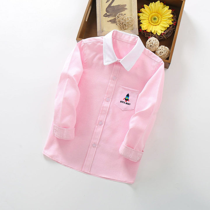 Boys long sleeve shirt with elegant cat applique Mune Fashion