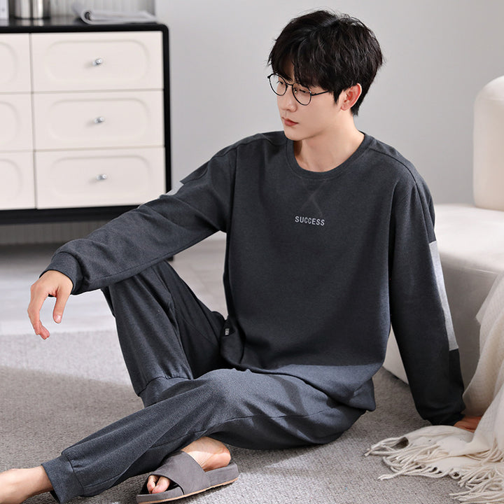 Men's house suit made of 100% cotton, long-sleeved