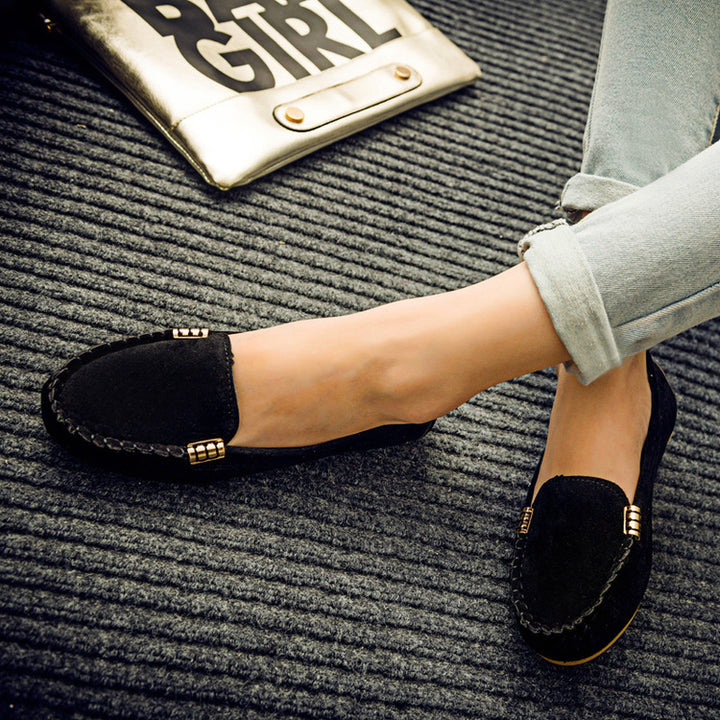 Women's comfortable velour leather moccasins with padded insole Mune Fashion