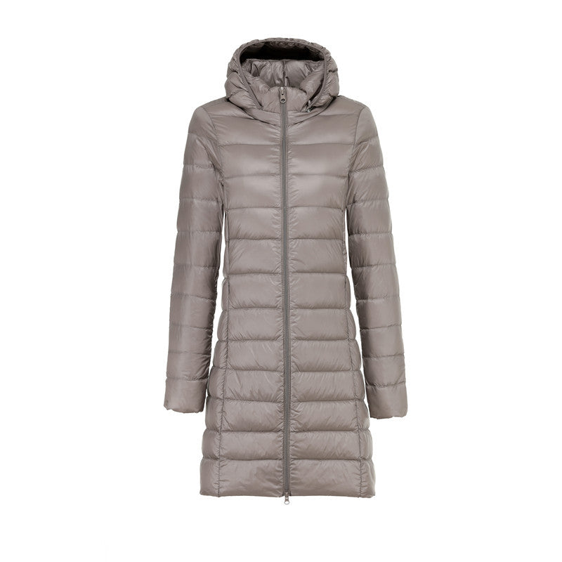 Mune | Long Lightly Padded Jacket with Detachable Hood for Women Ideal for Winter