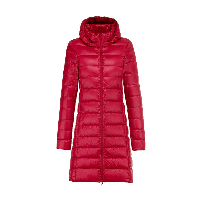 Mune | Long Lightly Padded Jacket with Detachable Hood for Women Ideal for Winter
