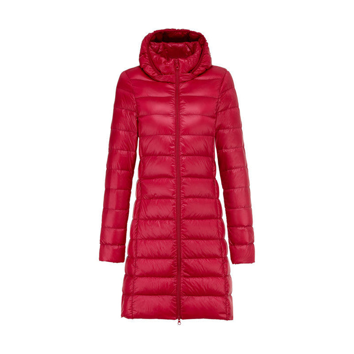 Mune | Long Lightly Padded Jacket with Detachable Hood for Women Ideal for Winter