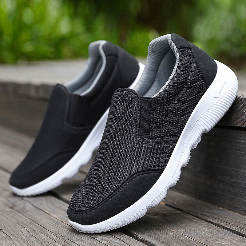 Men's breathable slip-on casual shoe with stretchable entry, knitted mesh upper, and shock-absorbing EVA sole Mune Fashion