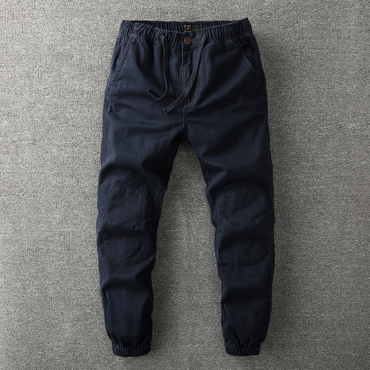 Men's Cargo Pants in Jogger Style with Elastic Waistband and Knee Reinforcement Mune Fashion