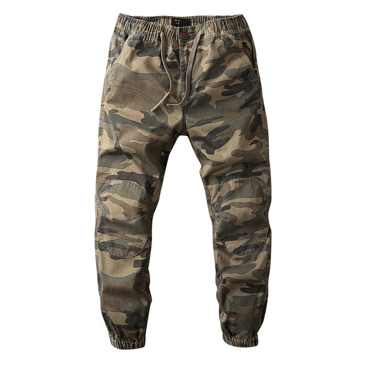 Men's Cargo Pants in Jogger Style with Elastic Waistband and Knee Reinforcement Mune Fashion