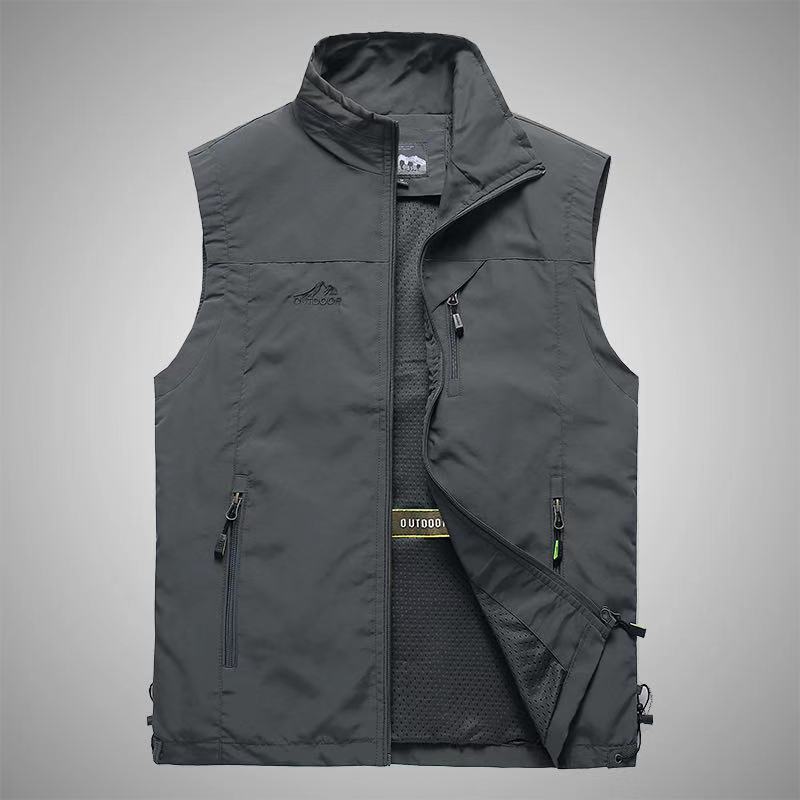 Men's Breathable Softshell Outdoor Vest with Mesh Lining and Multiple Zippers Mune Fashion