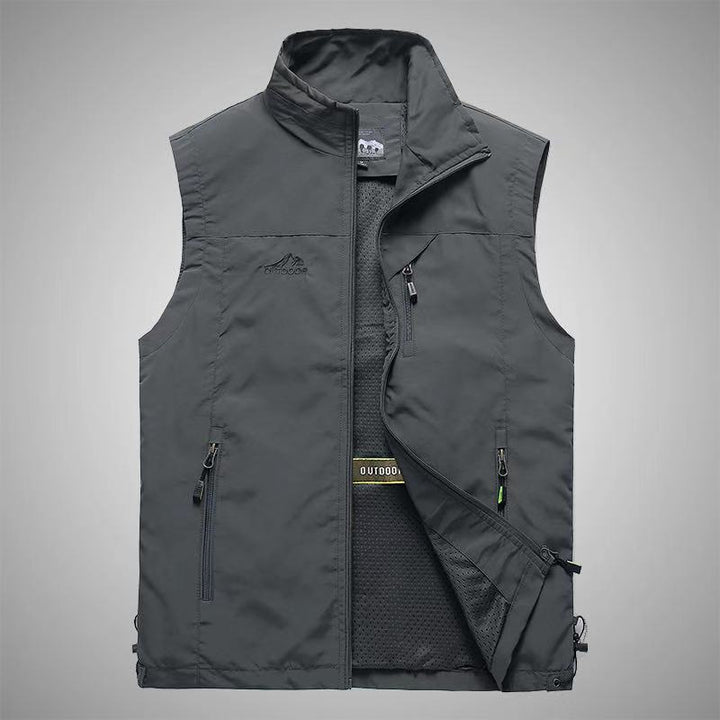 Men's Breathable Softshell Outdoor Vest with Mesh Lining and Multiple Zippers Mune Fashion
