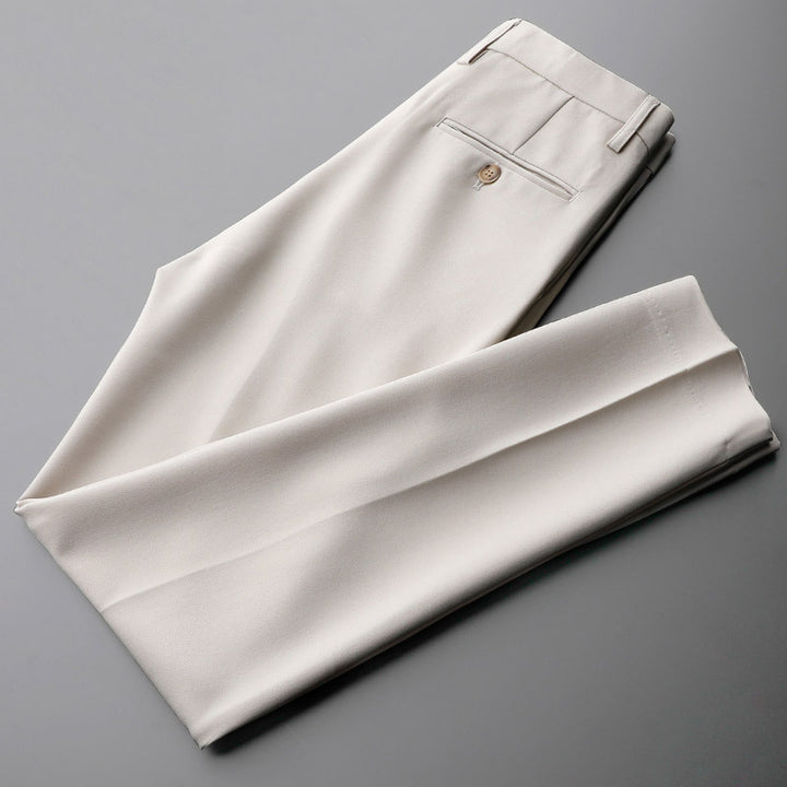 Men's slim-fit business trousers with crease and concealed hook closure Mune Fashion