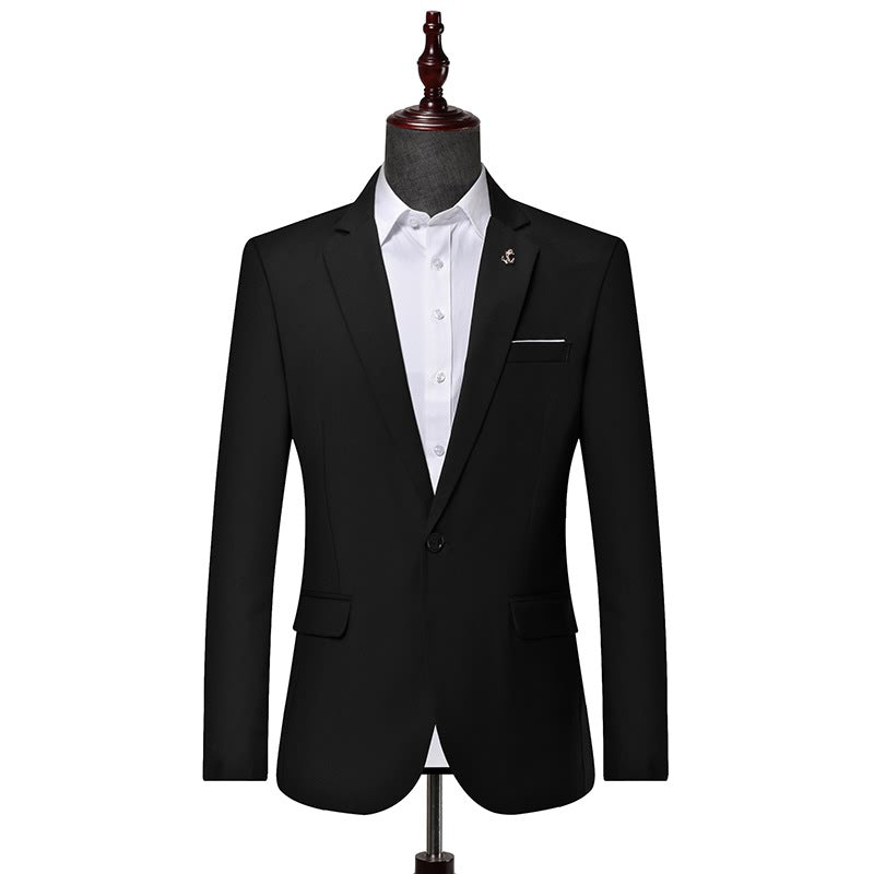 Men's slim fit evening jacket with matte notched lapels, single button closure and breathable lining Mune Fashion