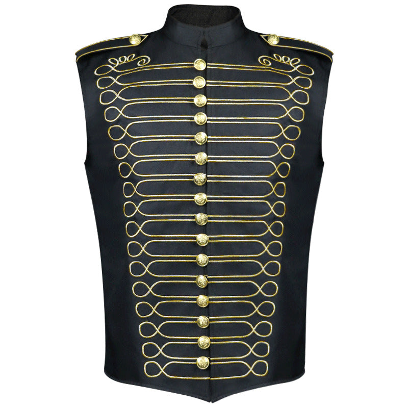Men's military parade jacket with decorative cord and stand-up collar Mune Fashion