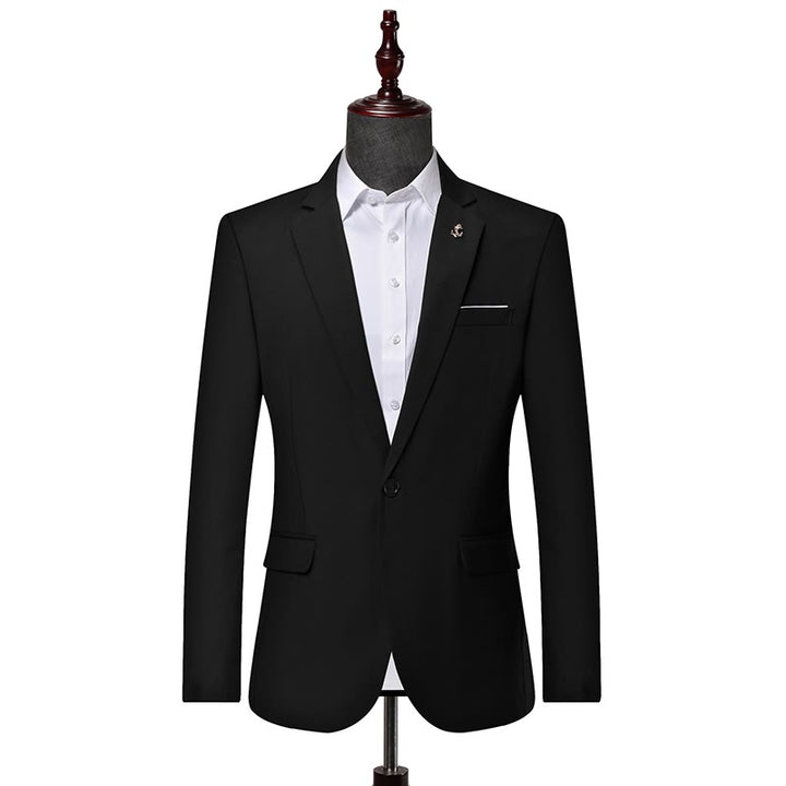 Men's slim fit evening jacket with matte notched lapels, single button closure and breathable lining Mune Fashion