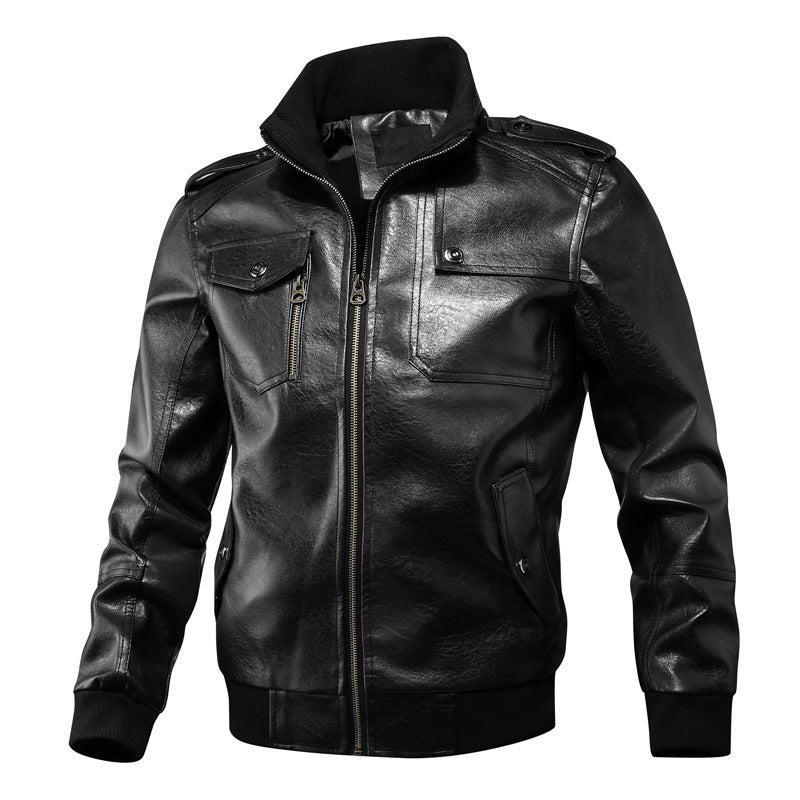 Men's Stylish Leather Jacket with Practical Pockets Mune Fashion