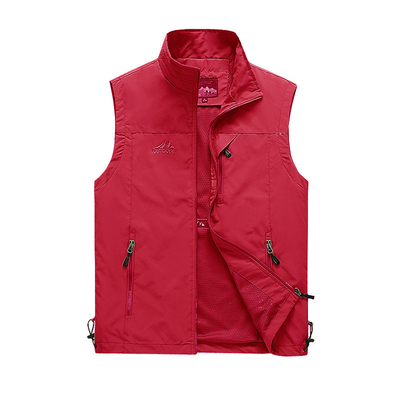 Men's Breathable Softshell Outdoor Vest with Mesh Lining and Multiple Zippers Mune Fashion